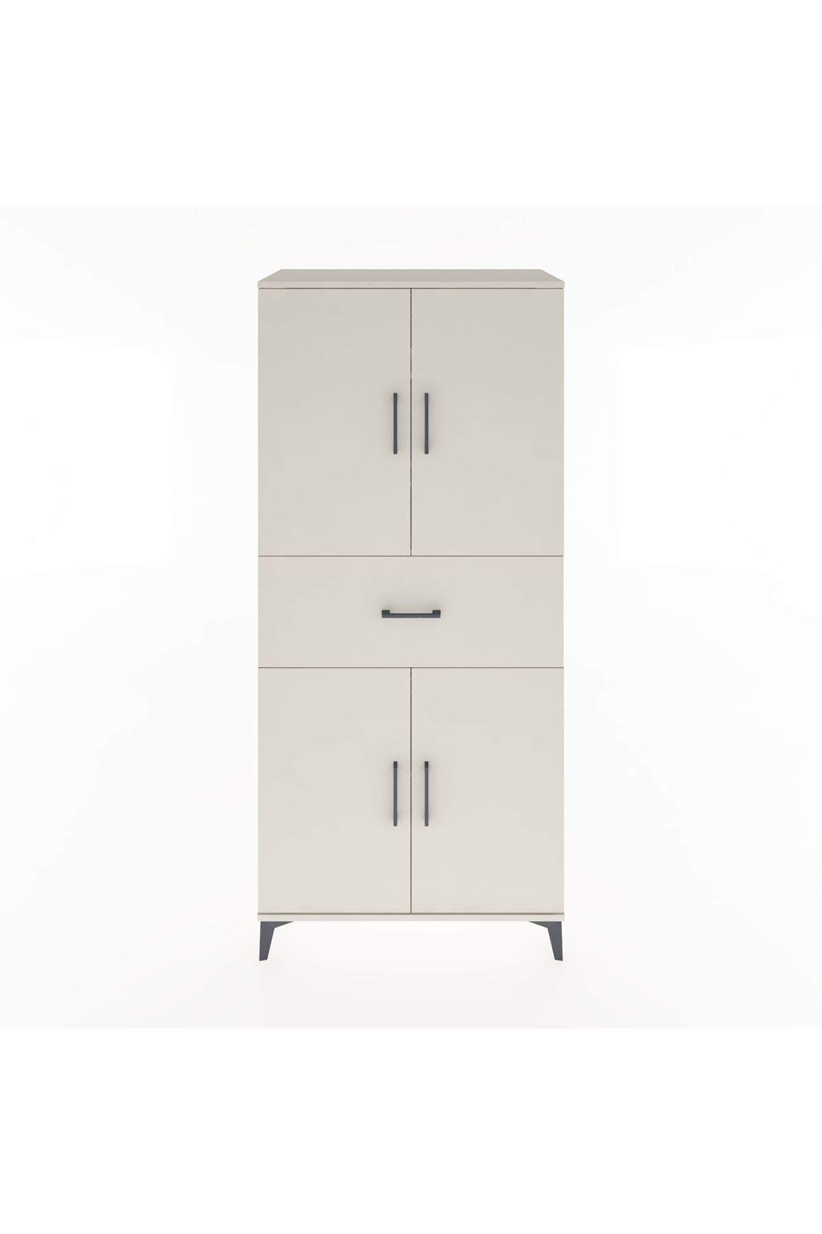 Hyperion Dolap 4 Raflı Tek Çekmeceli 4 Kapaklı 88x44x195 Aytaşı-Aytaşı