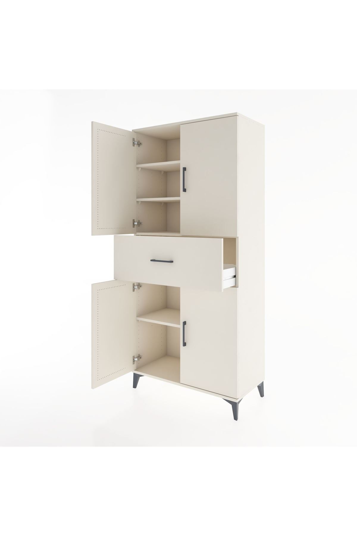 Hyperion Dolap 4 Raflı Tek Çekmeceli 4 Kapaklı 88x44x195 Aytaşı-Aytaşı