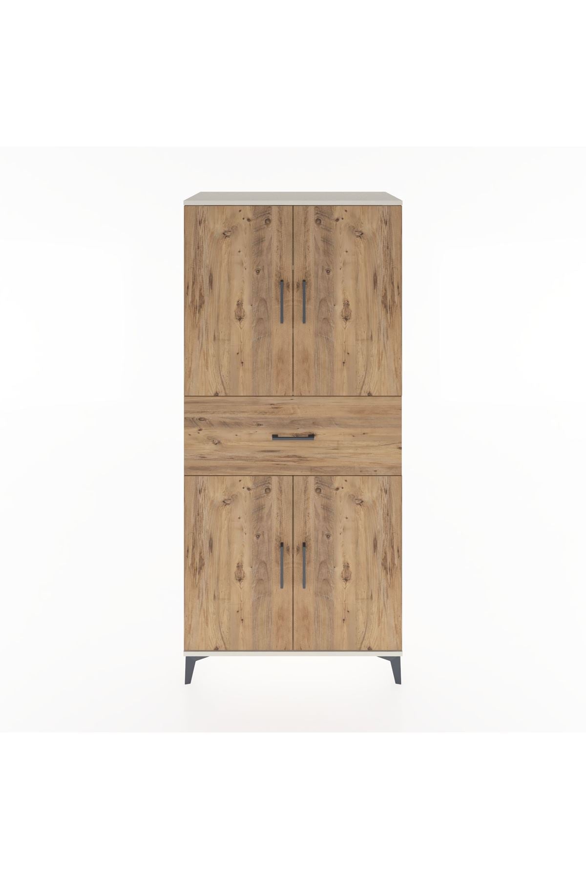 Hyperion Dolap 4 Raflı Tek Çekmeceli 4 Kapaklı 88x44x195 Aytaşı-Çam