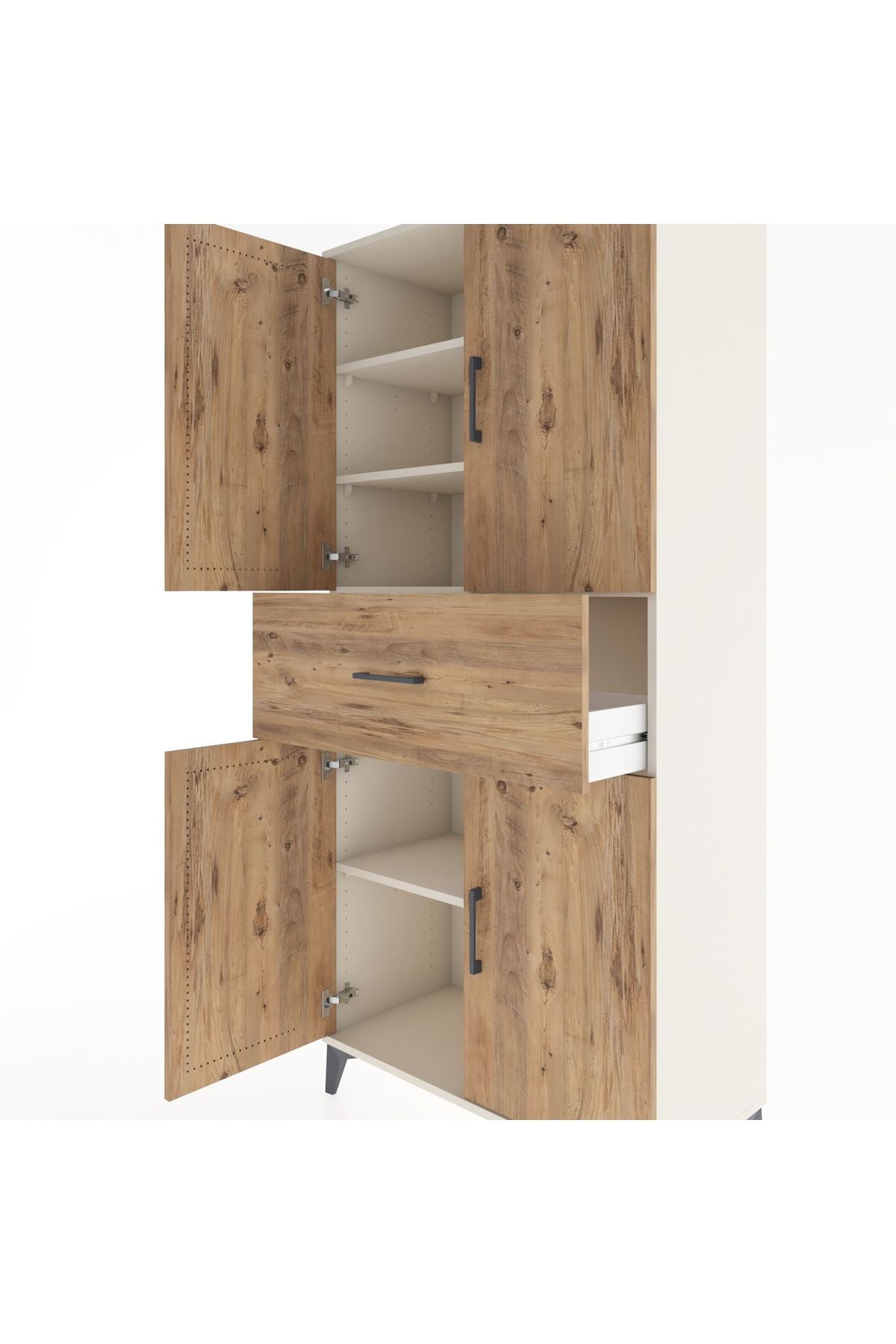 Hyperion Dolap 4 Raflı Tek Çekmeceli 4 Kapaklı 88x44x195 Aytaşı-Çam