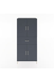 Hyperion Dolap 4 Raflı Tek Çekmeceli 4 Kapaklı 88x44x195 Antrasit-Antrasit