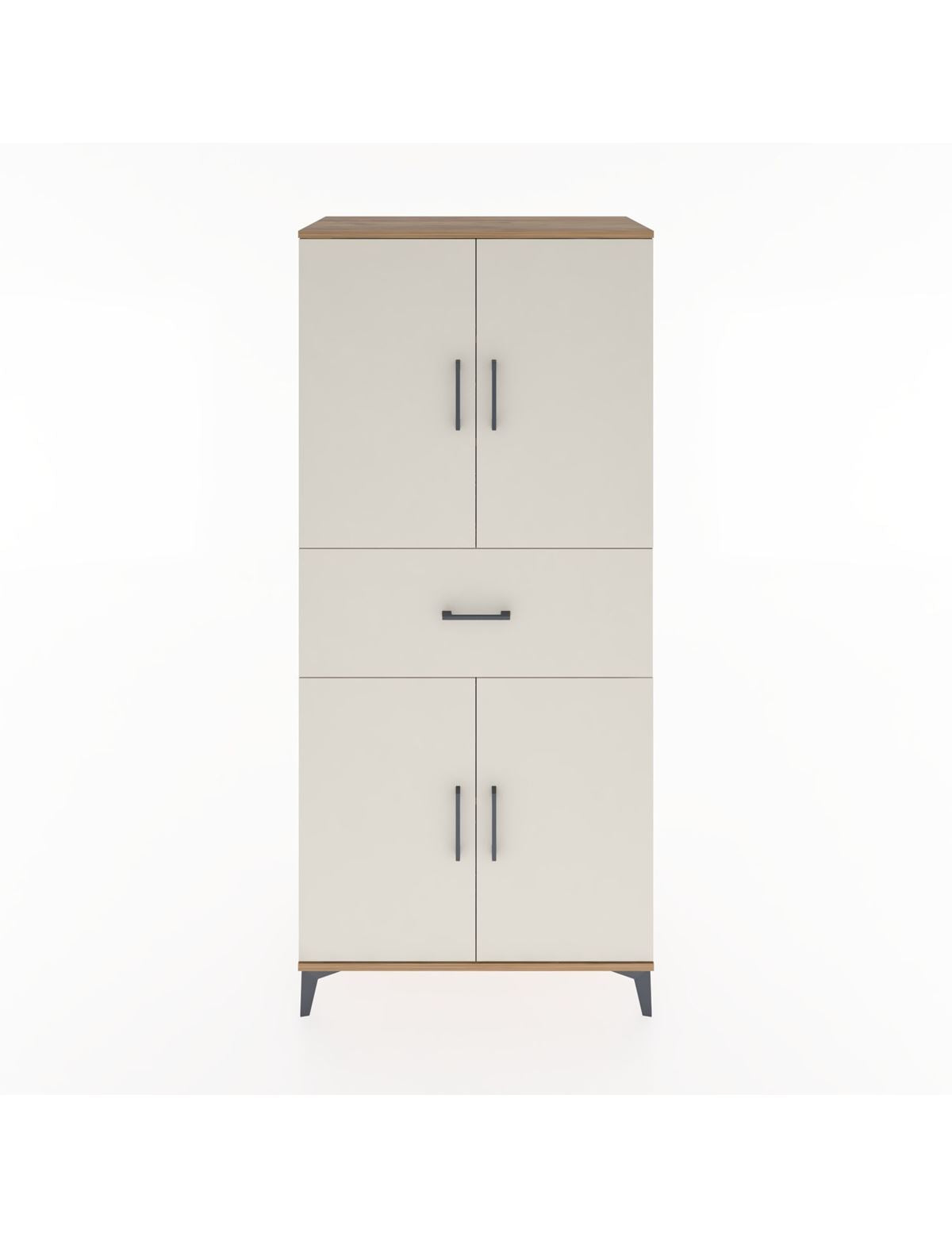 Hyperion Dolap 4 Raflı Tek Çekmeceli 4 Kapaklı 88x44x195 Çam-Aytaşı