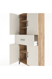 Hyperion Dolap 4 Raflı Tek Çekmeceli 4 Kapaklı 88x44x195 Çam-Aytaşı