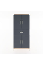 Hyperion Dolap 4 Raflı Tek Çekmeceli 4 Kapaklı 88x44x195 Çam-Antrasit