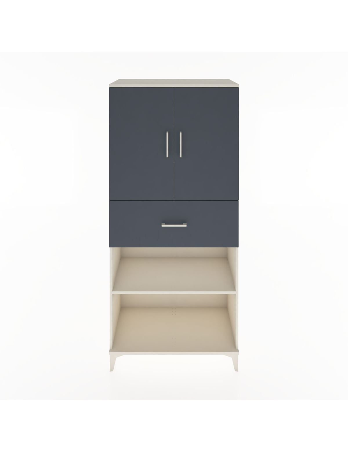 Hyperion Dolap 4 Raflı Tek Çekmeceli 2 Kapaklı 88x44x195 Aytaşı-Antrasit