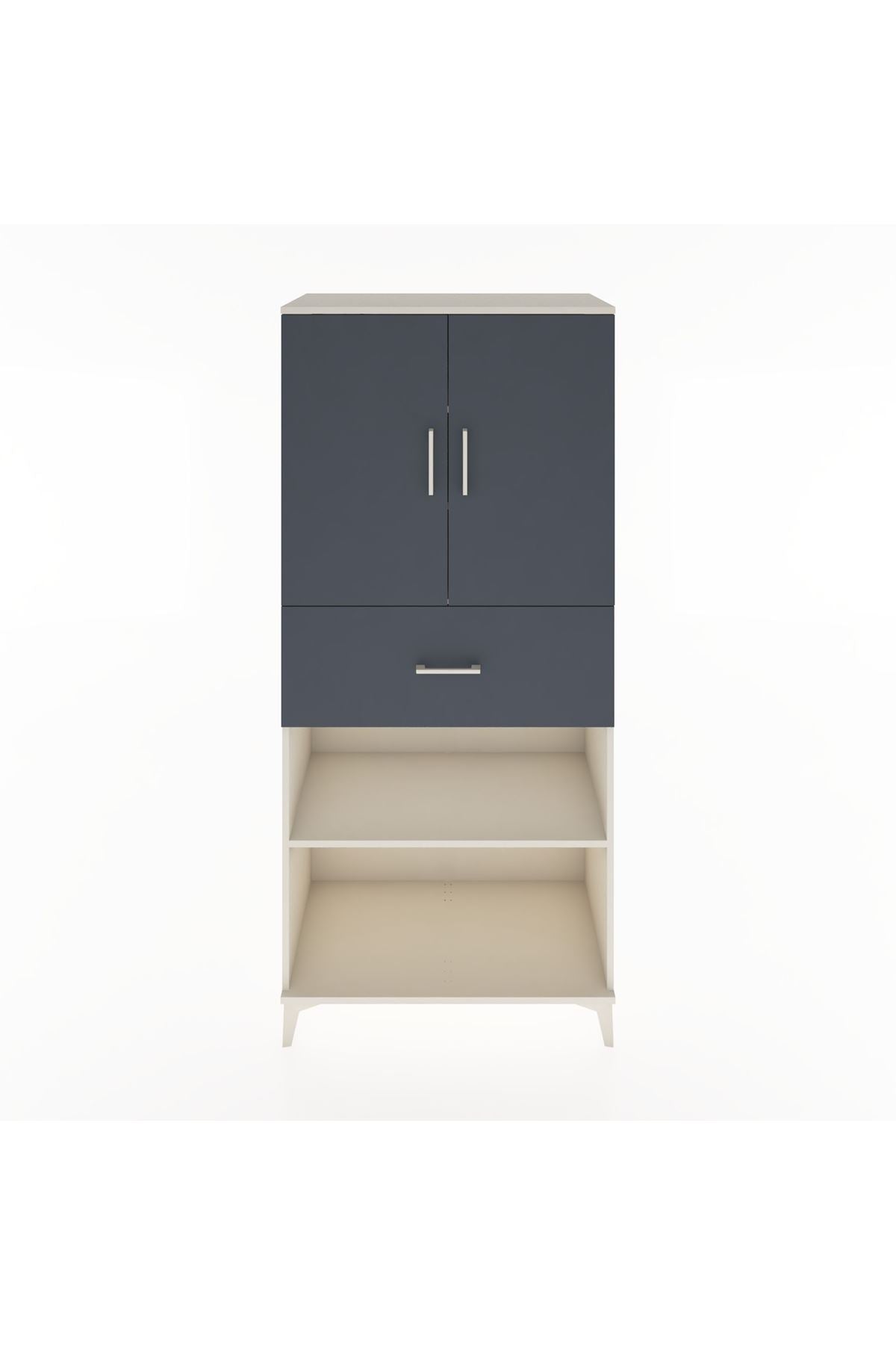 Hyperion Dolap 4 Raflı Tek Çekmeceli 2 Kapaklı 88x44x195 Aytaşı-Antrasit