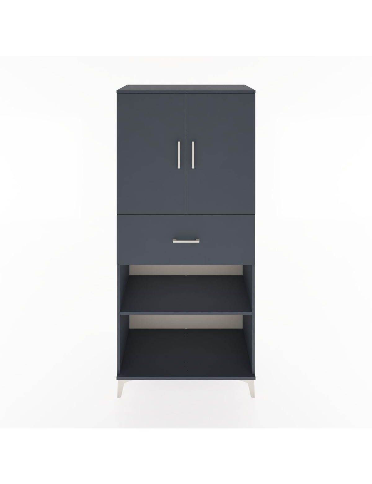 Hyperion Dolap 4 Raflı Tek Çekmeceli 2 Kapaklı 88x44x195 Antrasit-Antrasit