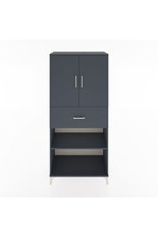 Hyperion Dolap 4 Raflı Tek Çekmeceli 2 Kapaklı 88x44x195 Antrasit-Antrasit