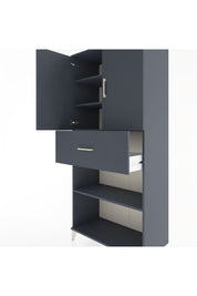 Hyperion Dolap 4 Raflı Tek Çekmeceli 2 Kapaklı 88x44x195 Antrasit-Antrasit