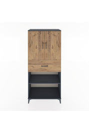 Hyperion Dolap 4 Raflı Tek Çekmeceli 2 Kapaklı 88x44x195 Antrasit-Çam