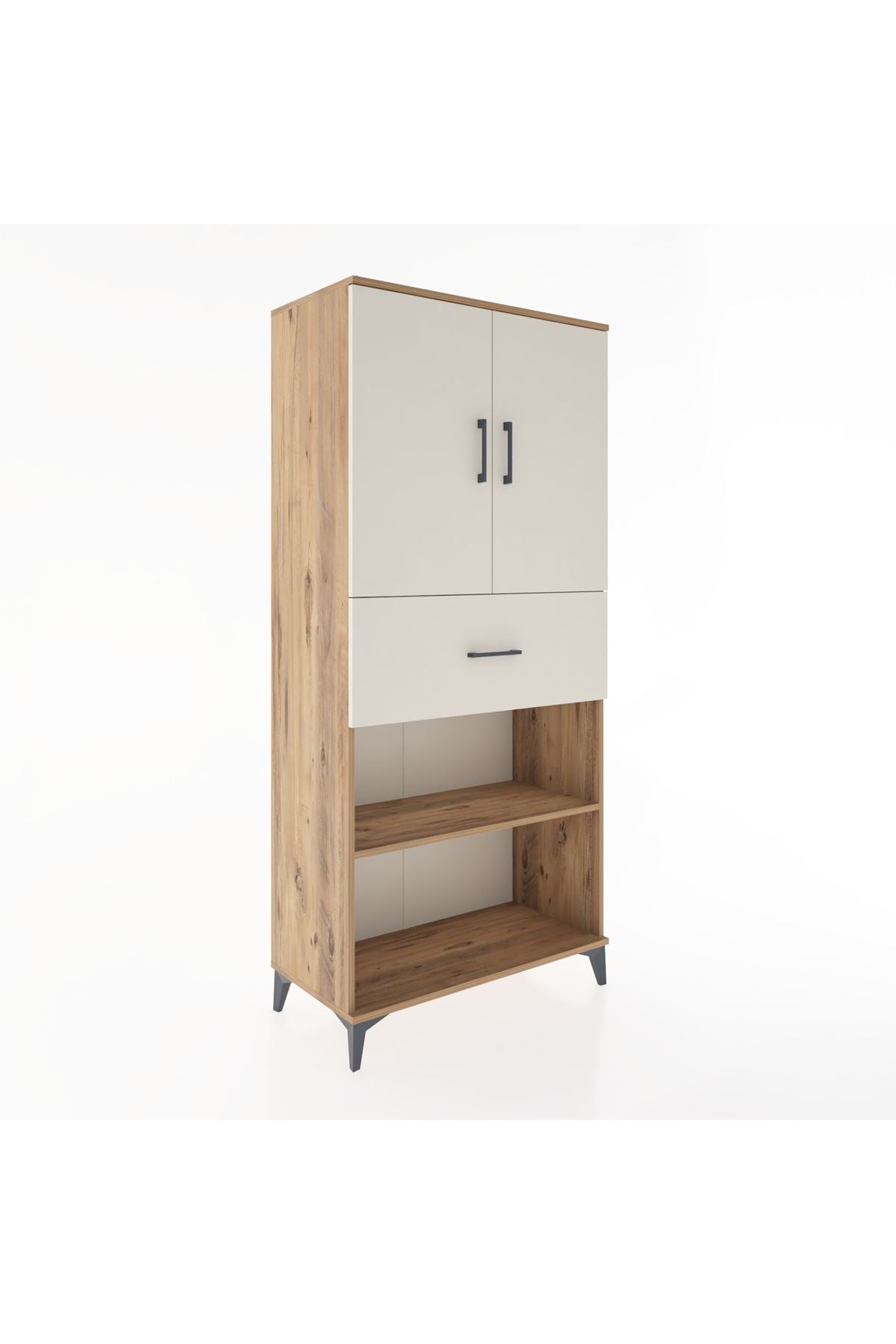 Hyperion Dolap 4 Raflı Tek Çekmeceli 2 Kapaklı 88x44x195 Çam-Aytaşı