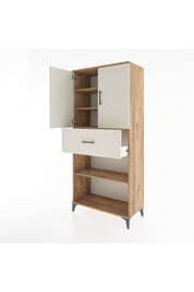 Hyperion Dolap 4 Raflı Tek Çekmeceli 2 Kapaklı 88x44x195 Çam-Aytaşı