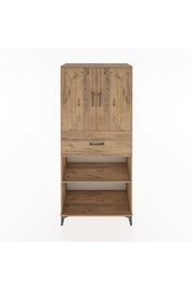 Hyperion Dolap 4 Raflı Tek Çekmeceli 2 Kapaklı 88x44x195 Çam-Çam