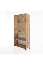 Hyperion Dolap 4 Raflı Tek Çekmeceli 2 Kapaklı 88x44x195 Çam-Çam