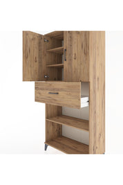 Hyperion Dolap 4 Raflı Tek Çekmeceli 2 Kapaklı 88x44x195 Çam-Çam