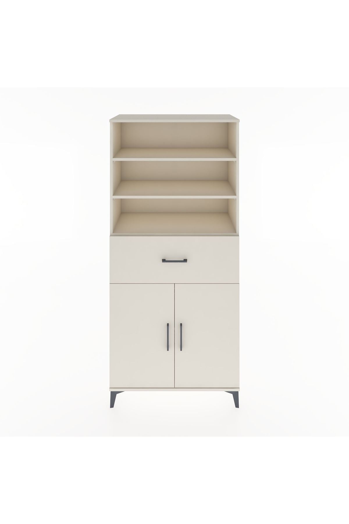 Hyperion Dolap 4 Raflı Tek Çekmeceli 2 Kapaklı 88x44x195 Aytaşı-Aytaşı