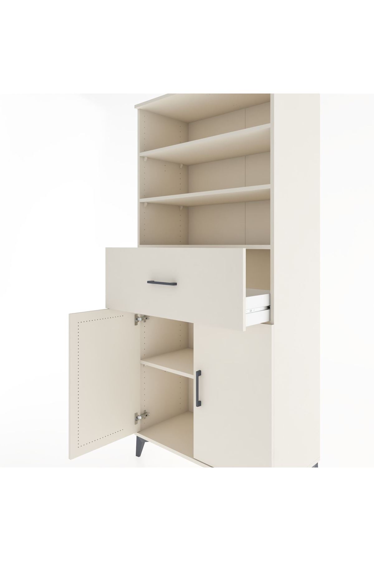 Hyperion Dolap 4 Raflı Tek Çekmeceli 2 Kapaklı 88x44x195 Aytaşı-Aytaşı