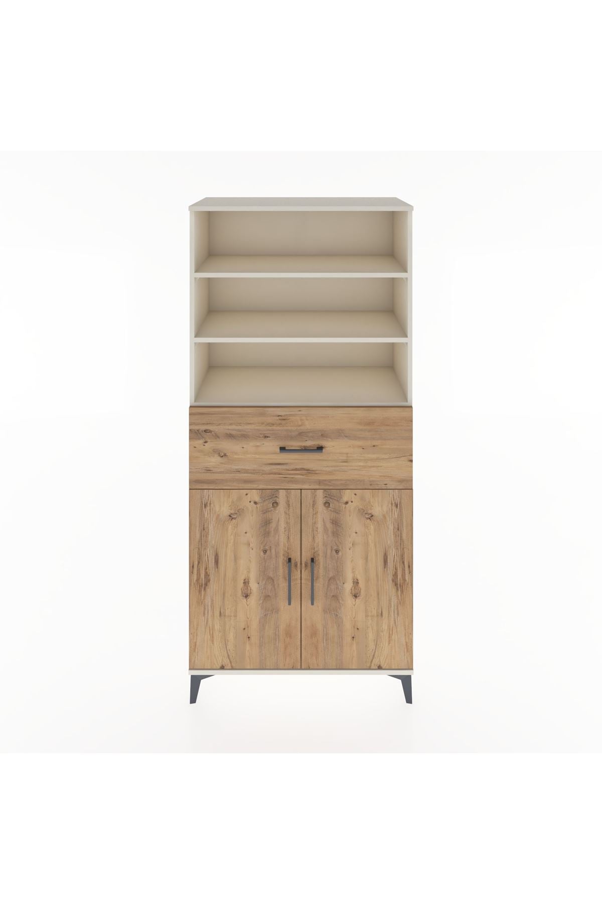 Hyperion Dolap 4 Raflı Tek Çekmeceli 2 Kapaklı 88x44x195 Aytaşı-Çam