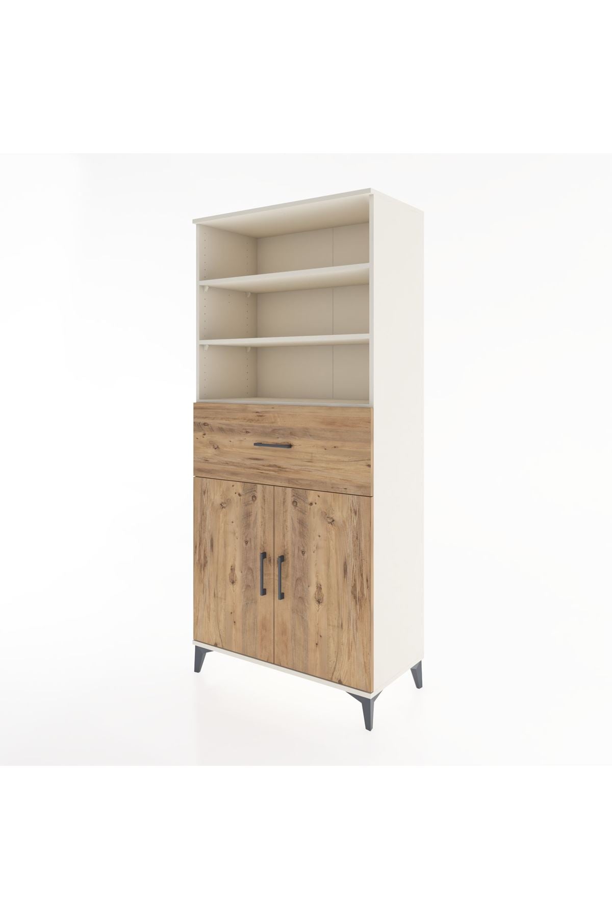 Hyperion Dolap 4 Raflı Tek Çekmeceli 2 Kapaklı 88x44x195 Aytaşı-Çam