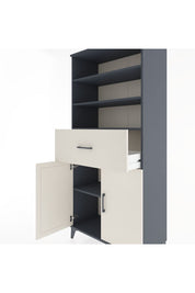 Hyperion Dolap 4 Raflı Tek Çekmeceli 2 Kapaklı 88x44x195 Antrasit-Aytaşı