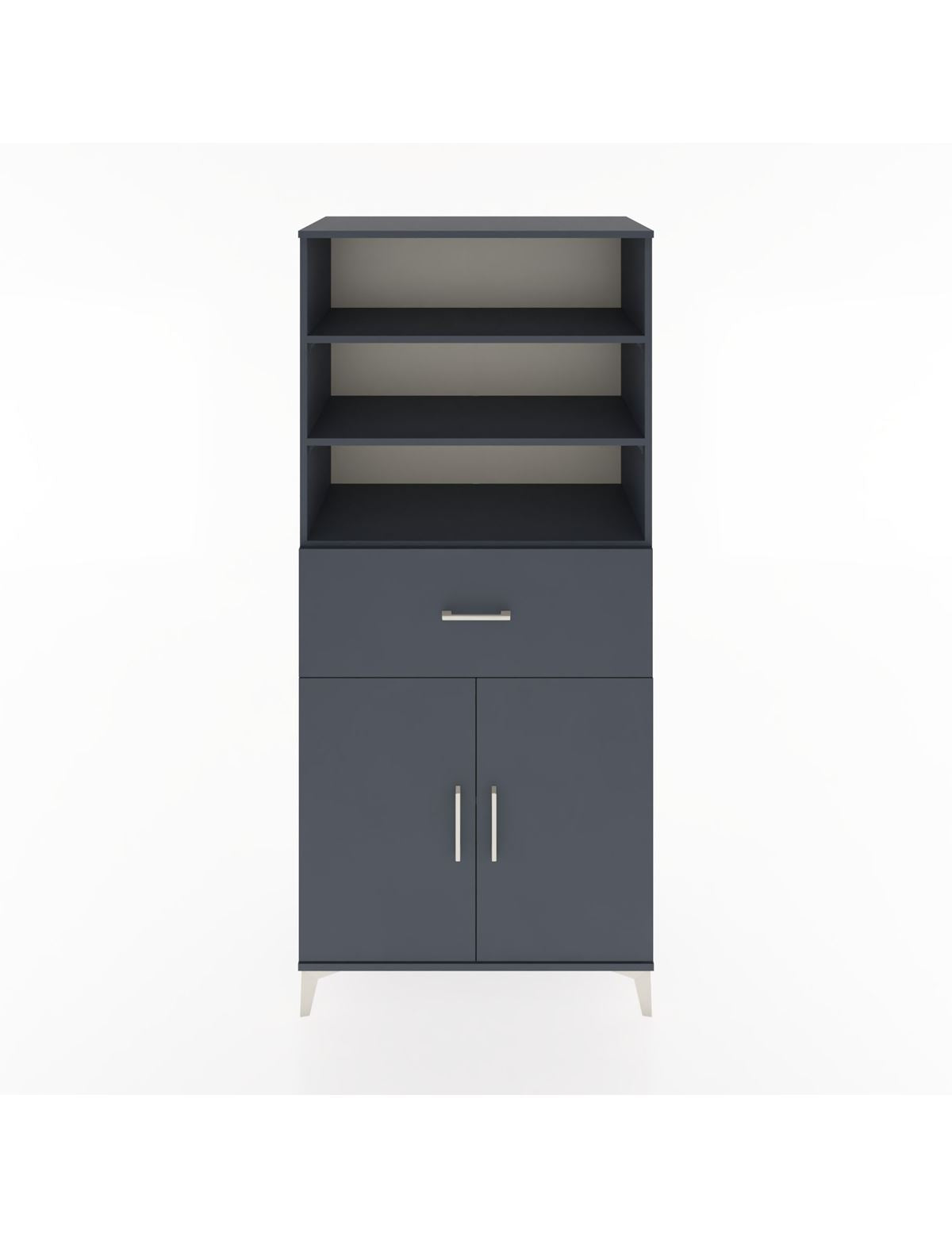 Hyperion Dolap 4 Raflı Tek Çekmeceli 2 Kapaklı 88x44x195 Antrasit-Antrasit