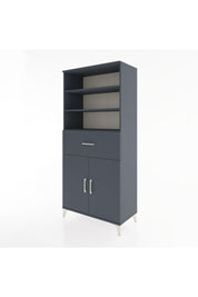 Hyperion Dolap 4 Raflı Tek Çekmeceli 2 Kapaklı 88x44x195 Antrasit-Antrasit