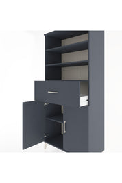 Hyperion Dolap 4 Raflı Tek Çekmeceli 2 Kapaklı 88x44x195 Antrasit-Antrasit