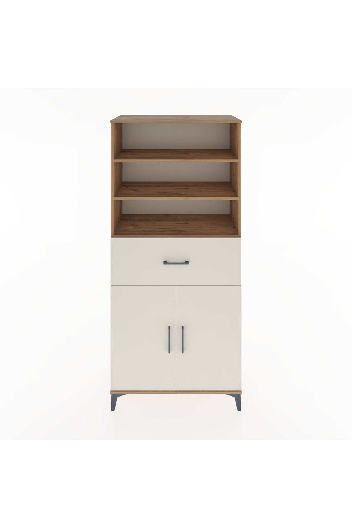 Hyperion Dolap 4 Raflı Tek Çekmeceli 2 Kapaklı 88x44x195 Çam-Aytaşı