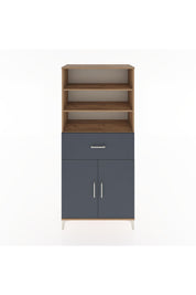 Hyperion Dolap 4 Raflı Tek Çekmeceli 2 Kapaklı 88x44x195 Çam-Antrasit
