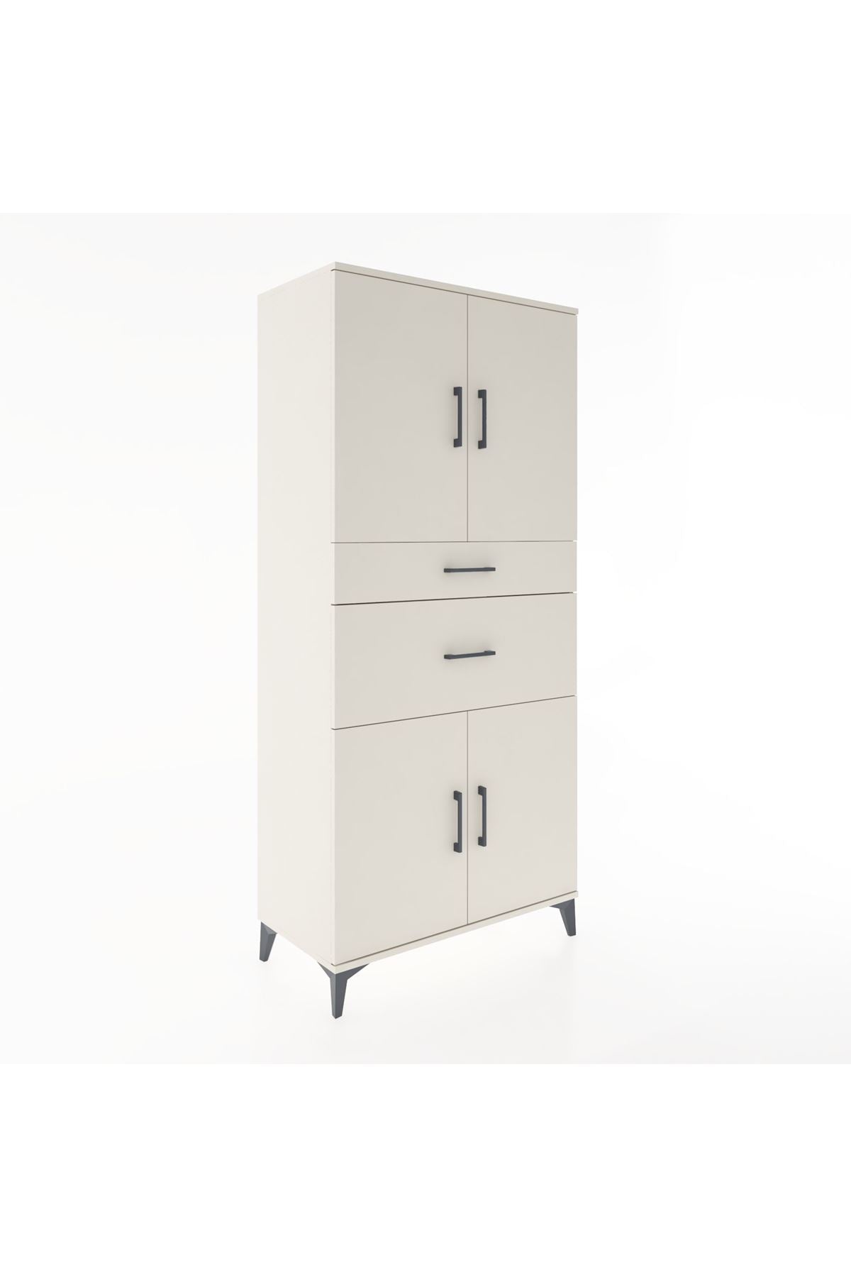 Hyperion Dolap 4 Raflı 2 Çekmeceli 4 Kapaklı 88x44x195 Aytaşı-Aytaşı