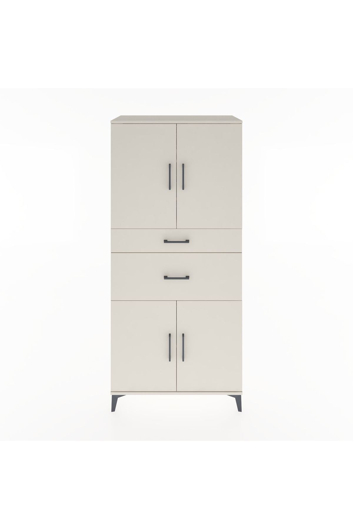 Hyperion Dolap 4 Raflı 2 Çekmeceli 4 Kapaklı 88x44x195 Aytaşı-Aytaşı