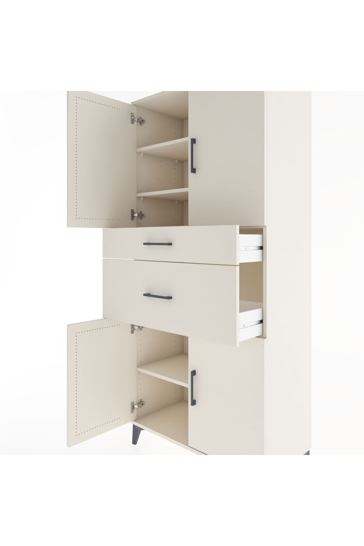 Hyperion Dolap 4 Raflı 2 Çekmeceli 4 Kapaklı 88x44x195 Aytaşı-Aytaşı