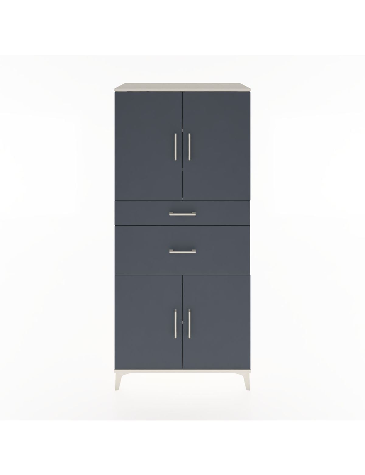 Hyperion Dolap 4 Raflı 2 Çekmeceli 4 Kapaklı 88x44x195 Aytaşı-Antrasit