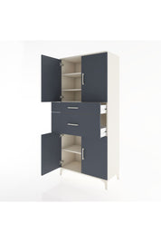 Hyperion Dolap 4 Raflı 2 Çekmeceli 4 Kapaklı 88x44x195 Aytaşı-Antrasit