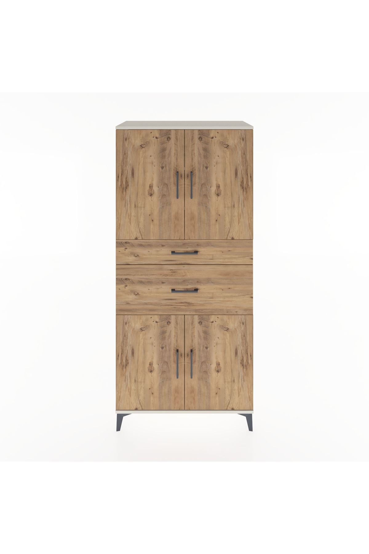 Hyperion Dolap 4 Raflı 2 Çekmeceli 4 Kapaklı 88x44x195 Aytaşı-Çam