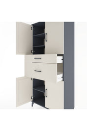 Hyperion Dolap 4 Raflı 2 Çekmeceli 4 Kapaklı 88x44x195 Antrasit-Aytaşı