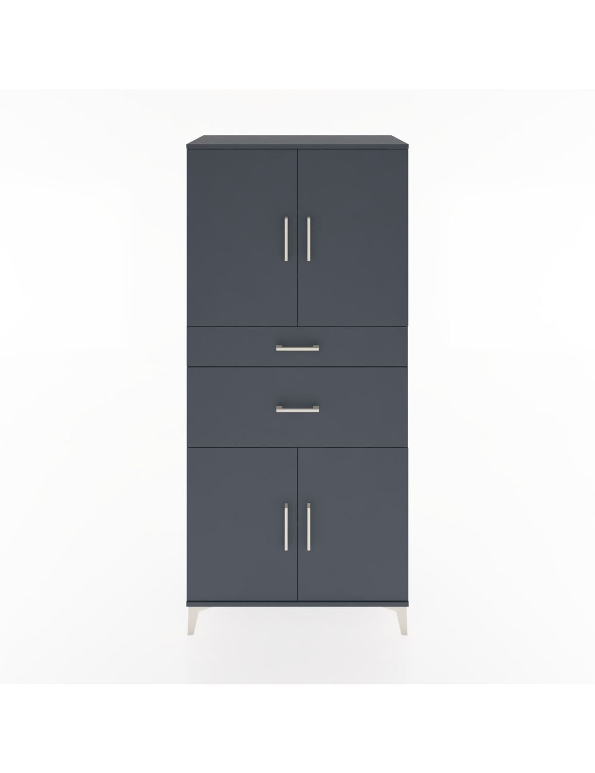 Hyperion Dolap 4 Raflı 2 Çekmeceli 4 Kapaklı 88x44x195 Antrasit-Antrasit