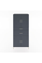 Hyperion Dolap 4 Raflı 2 Çekmeceli 4 Kapaklı 88x44x195 Antrasit-Antrasit