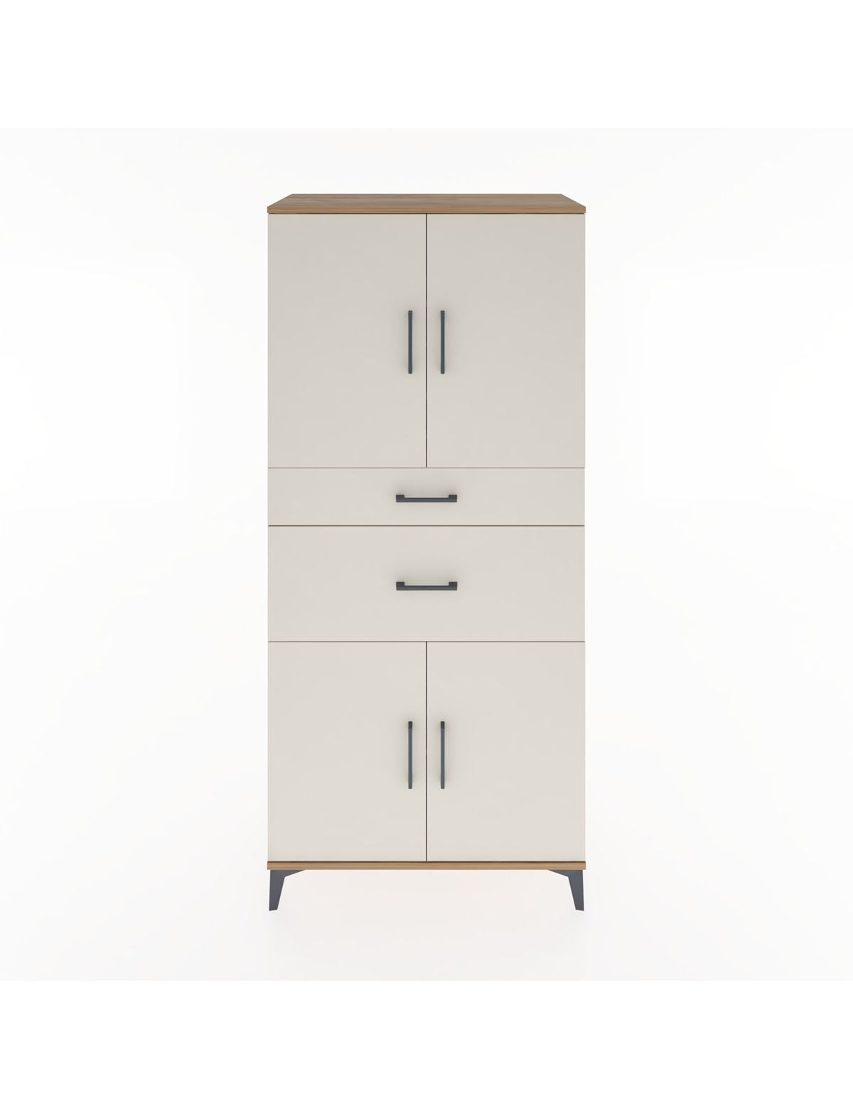 Hyperion Dolap 4 Raflı 2 Çekmeceli 4 Kapaklı 88x44x195 Çam-Aytaşı