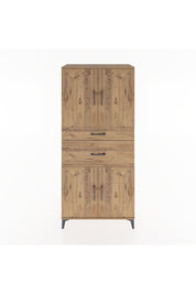 Hyperion Dolap 4 Raflı 2 Çekmeceli 4 Kapaklı 88x44x195 Çam-Çam