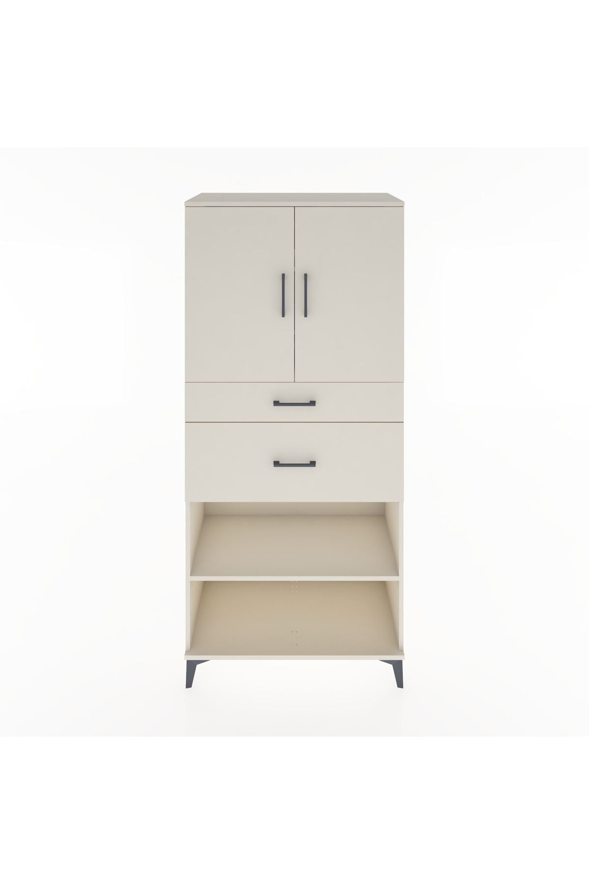 Hyperion Dolap 4 Raflı 2 Çekmeceli 2 Kapaklı 88x44x195 Aytaşı-Aytaşı