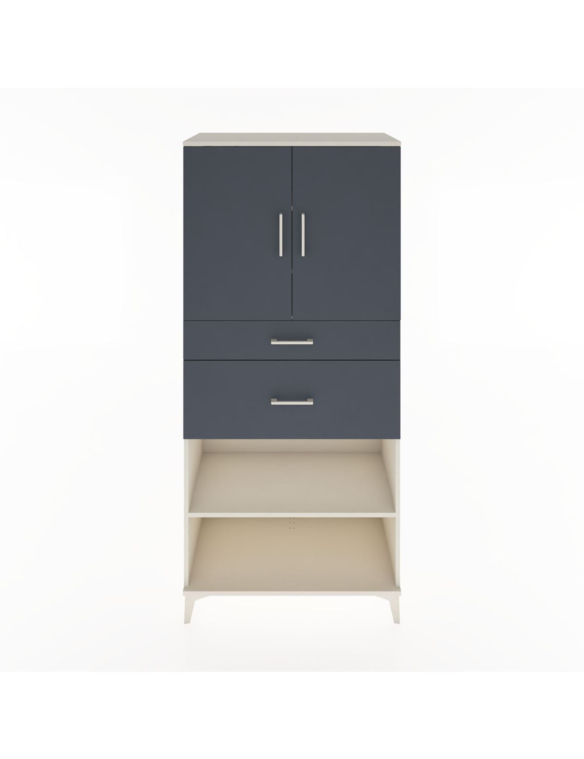 Hyperion Dolap 4 Raflı 2 Çekmeceli 2 Kapaklı 88x44x195 Aytaşı-Antrasit