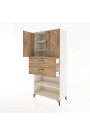 Hyperion Dolap 4 Raflı 2 Çekmeceli 2 Kapaklı 88x44x195 Aytaşı-Çam