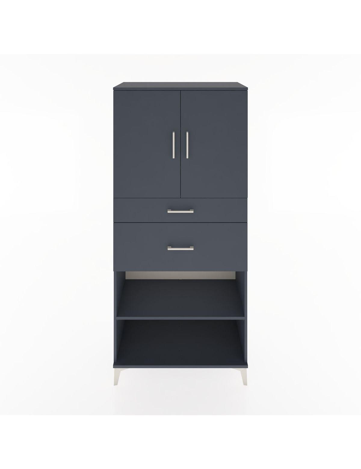 Hyperion Dolap 4 Raflı 2 Çekmeceli 2 Kapaklı 88x44x195 Antrasit-Antrasit