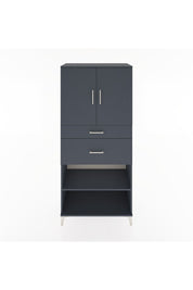 Hyperion Dolap 4 Raflı 2 Çekmeceli 2 Kapaklı 88x44x195 Antrasit-Antrasit