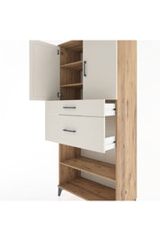 Hyperion Dolap 4 Raflı 2 Çekmeceli 2 Kapaklı 88x44x195 Çam-Aytaşı