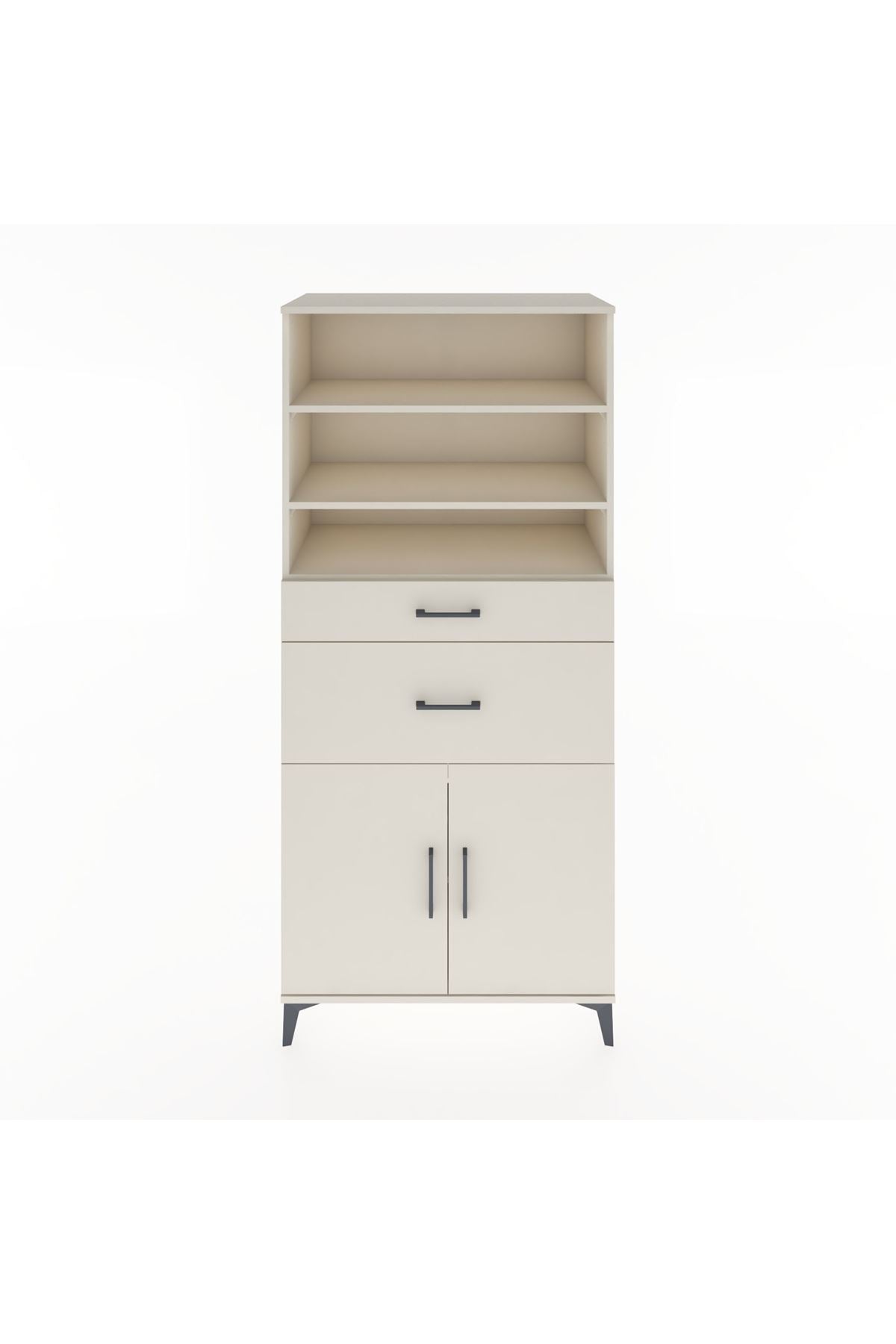 Hyperion Dolap 4 Raflı 2 Çekmeceli 2 Kapaklı 88x44x195 Aytaşı-Aytaşı