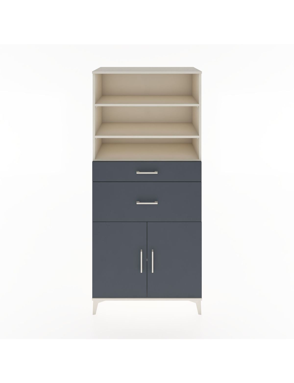 Hyperion Dolap 4 Raflı 2 Çekmeceli 2 Kapaklı 88x44x195 Aytaşı-Antrasit