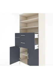 Hyperion Dolap 4 Raflı 2 Çekmeceli 2 Kapaklı 88x44x195 Aytaşı-Antrasit