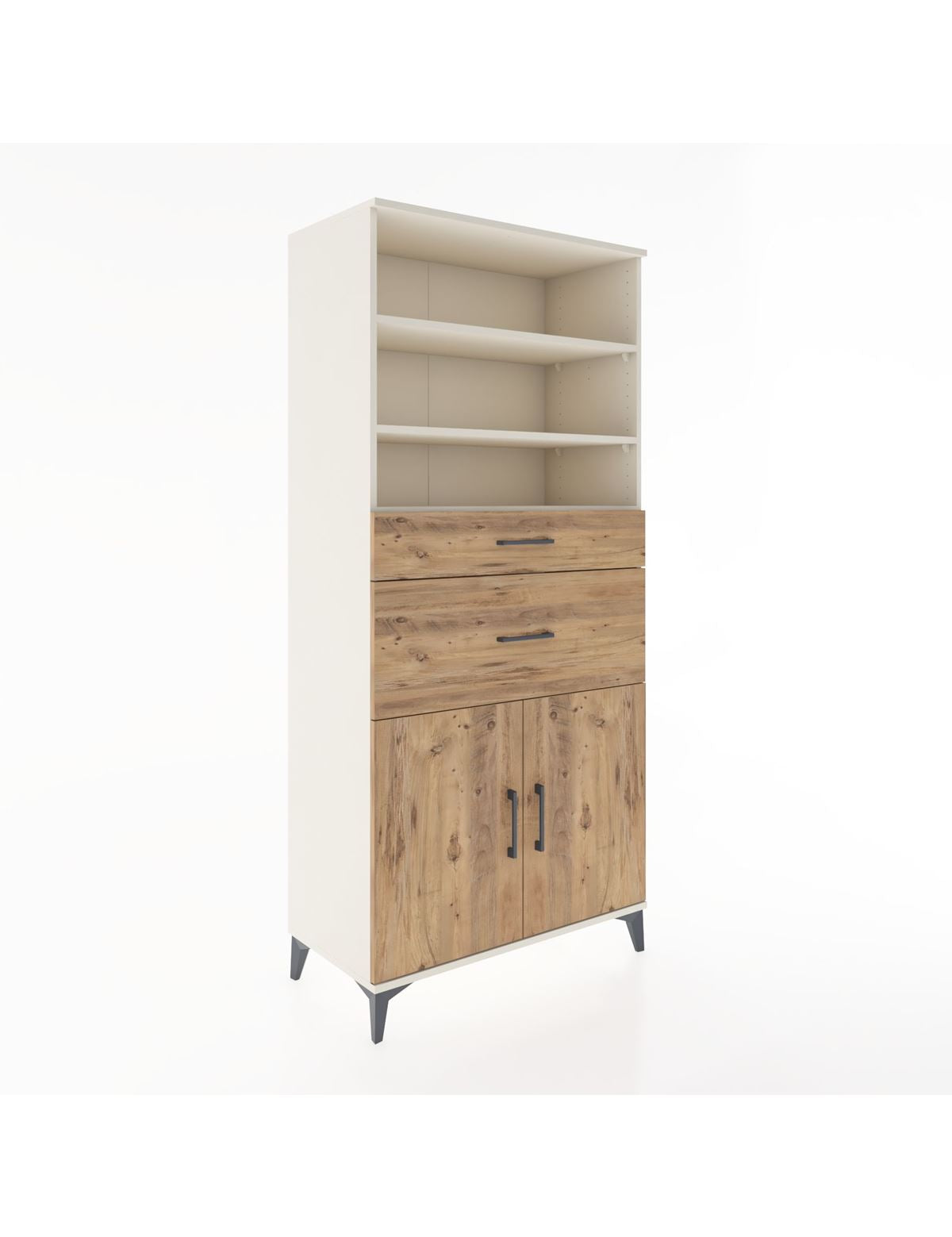 Hyperion Dolap 4 Raflı 2 Çekmeceli 2 Kapaklı 88x44x195 Aytaşı-Çam